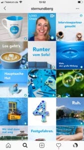 50 Shades of Blue: Markenbildung extremes Branding mit Stern und Berg