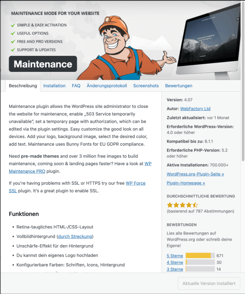 Wordpress Maintenance Mode Plugin 1