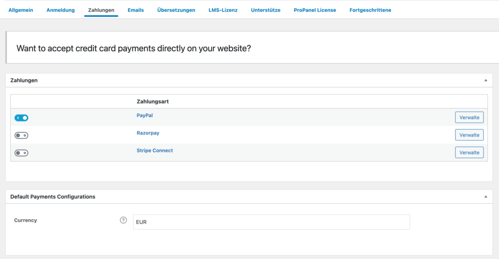 LearnDash Paypal Integration, Kurse verkaufen mit Learndash