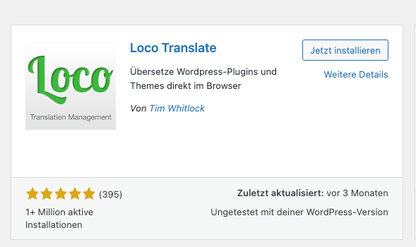 WordPress Plugins auf deutsch übersetzen mit Loco Translate 1
