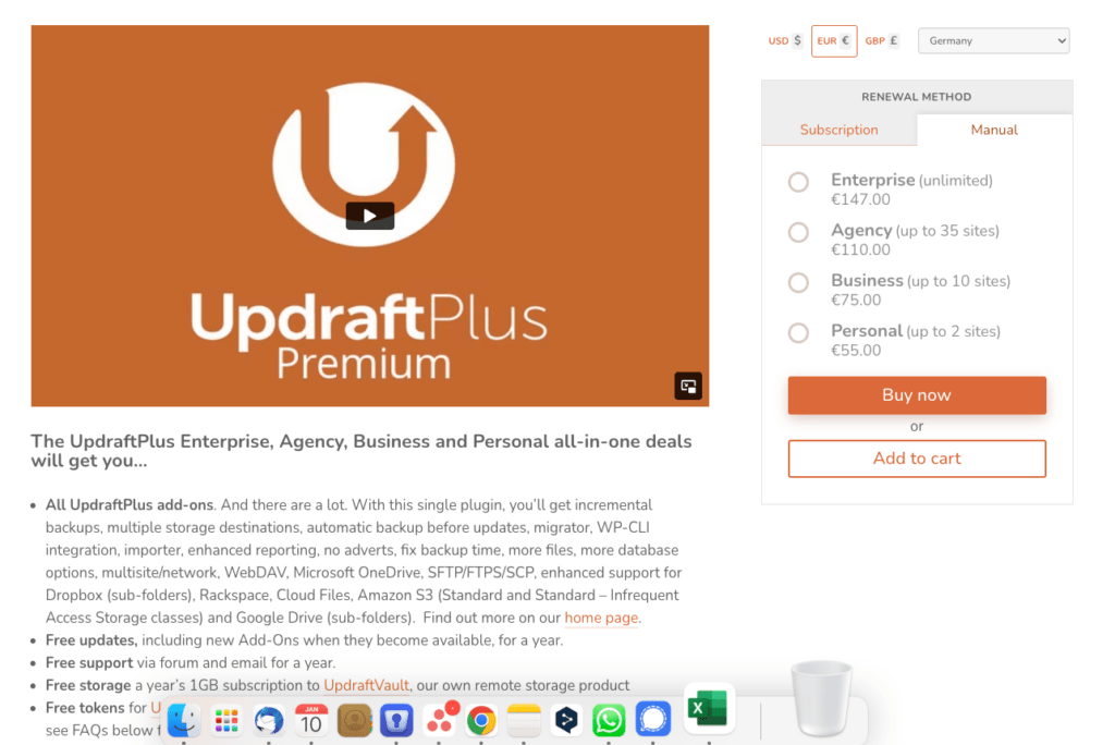 WordPress Backup mit UpdraftPlus 1